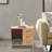 Bedside Cabinet with 3 Drawers Modern Bedside Nightstand- Log Color-1817849038