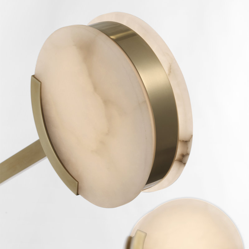 Kelly Wearstler Melange 72" Multi-Positional Chandelier with Alabaster, Antique-Burnished Brass