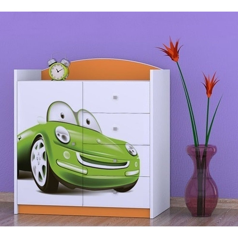 Nieman Kids 4 - Drawer Combo Dresser, Orange