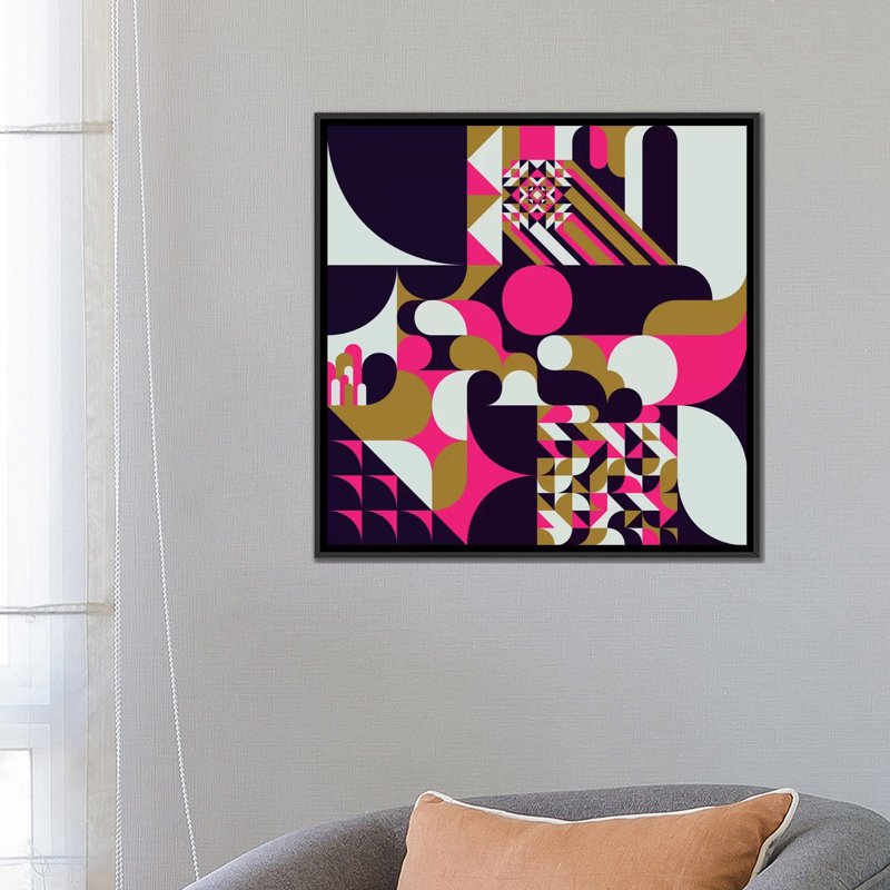 « baroque i », impression sur toile, H 18 po x l 18 po x P 1,5 po, Toile avec cadre noir, Pas de tapis