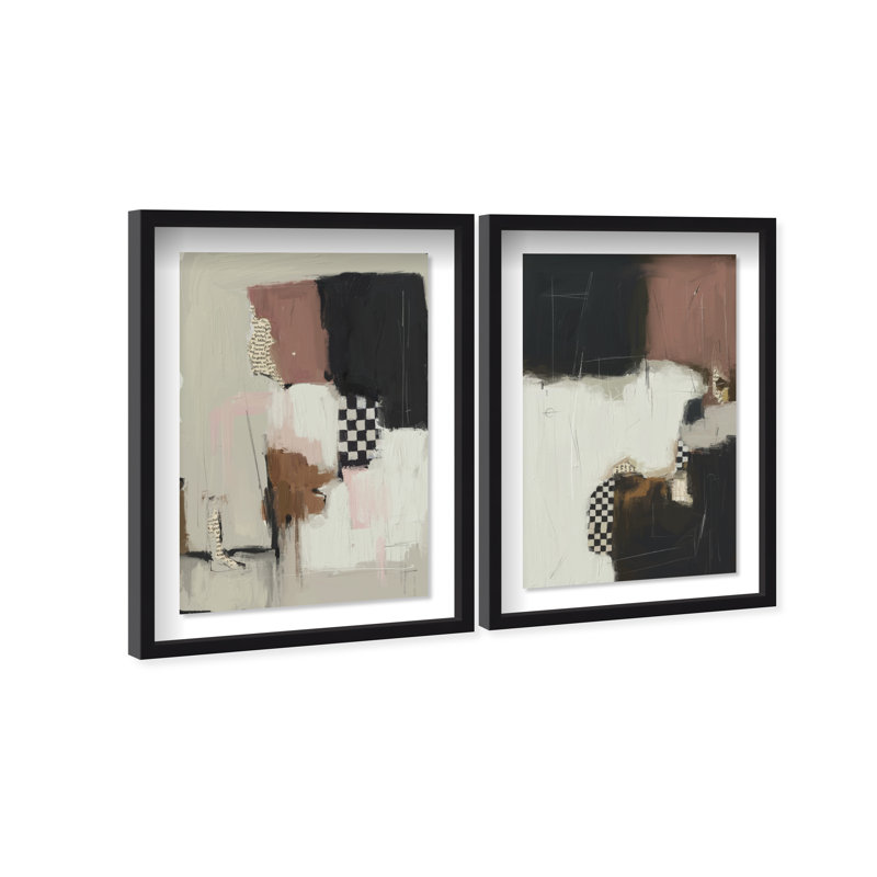 Longing Set Shadowbox Abstract Print by Oliver Gal, Black Frame, 10 x 15, 21.5"H x 31.5"W, Black Shadowbox