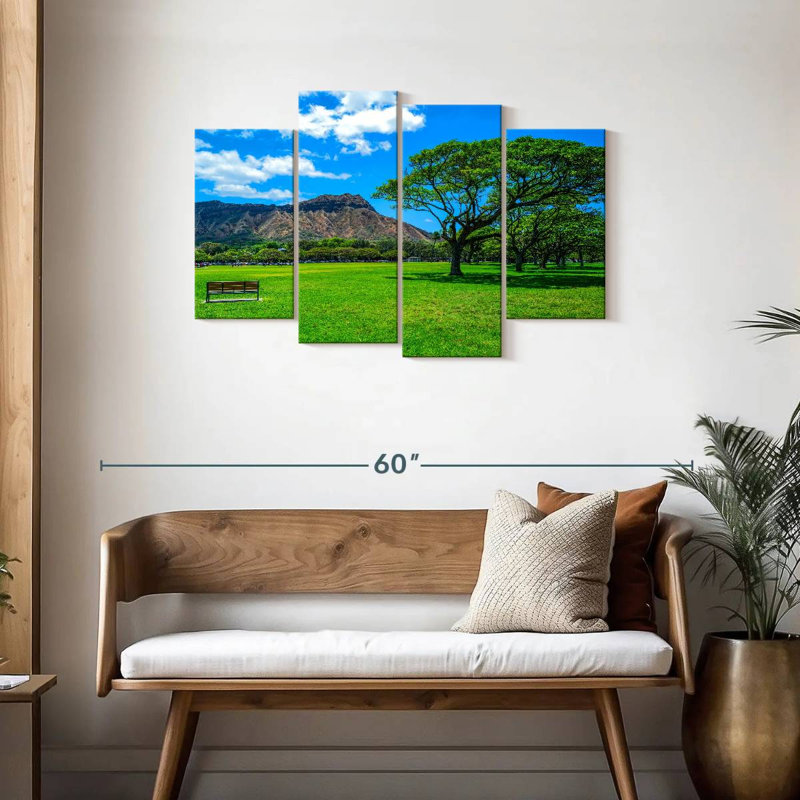 Sireci Diamond Head From Waikiki Park, 27" H x 43" W