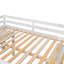 Lit mezzanine double bas avec cabinet, tablettes et bureau portatif roulant, lit multifonctionnel-837640995