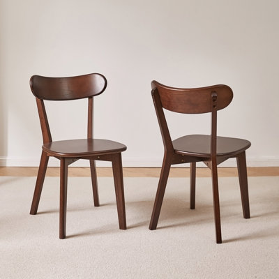 2 Pack Solid Rubberwood Dining Chairs