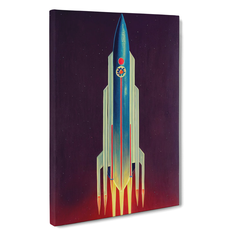 Stupendous Spaceship Rocket - Wrapped Canvas, 50cm H x 35cm W x 3cm D
