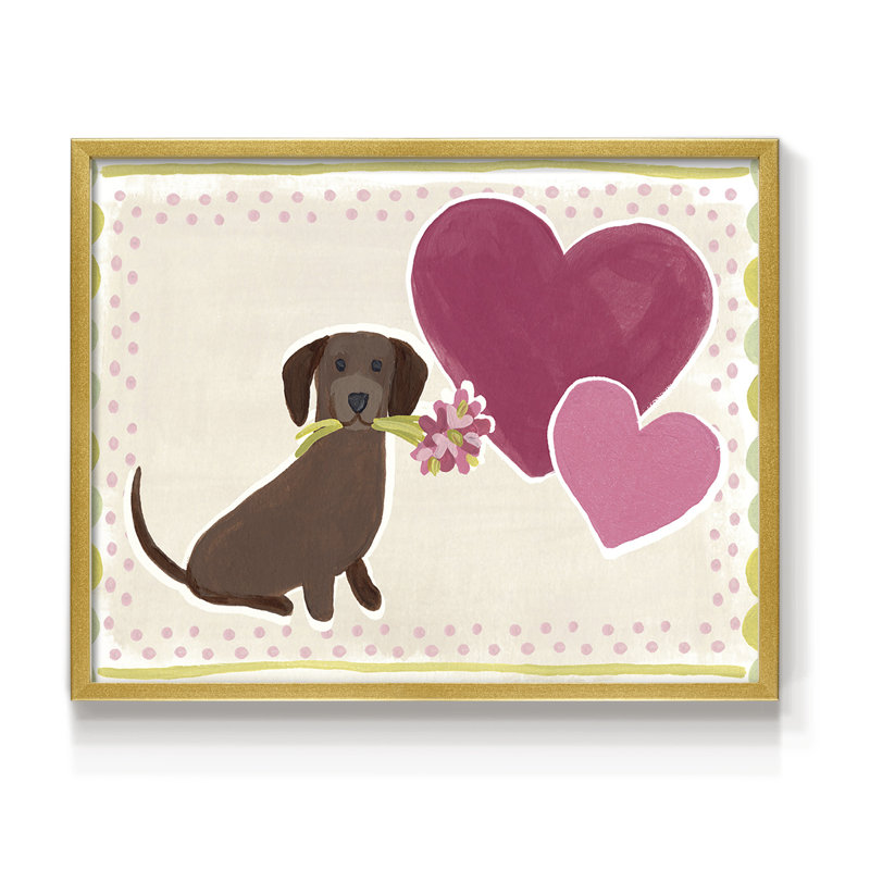 Dachshund Delight Collection A - Reproduction encadrée - Restickable, H 16 po x l 20 po
