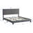 Gray King Size Upholstered Bed, Button Headboard, No Box Spring, Wood Slat Base, Easy Assembly Support Secure