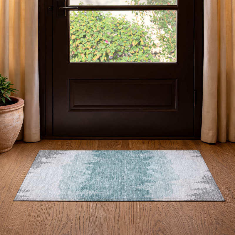 Machine Washable Indoor/Outdoor Chantille ACN2861 Lodge Rug, 1'8" x 2'6", Silver