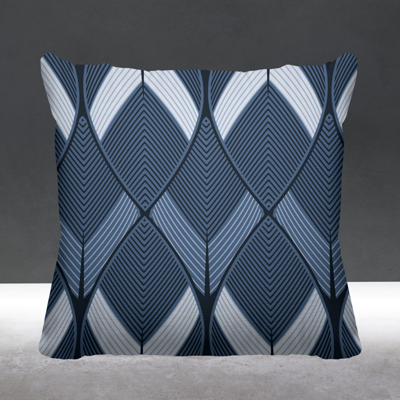 Coussin décoratif intérieur / extérieur Nora, L 17 po x H 17 po, Ardoise