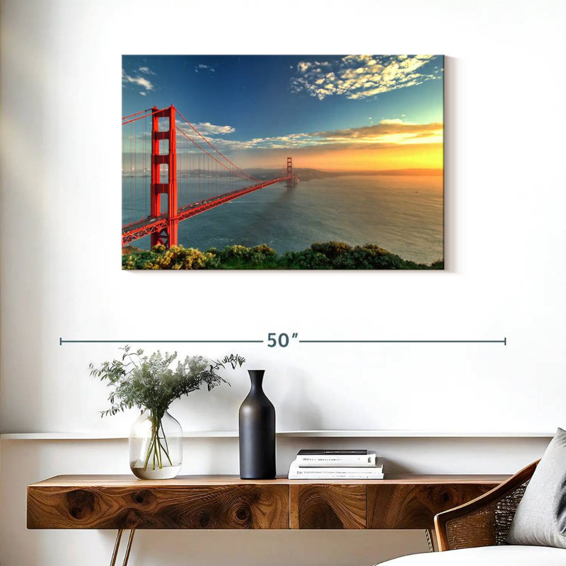Lilie Golden Gate Bridge, coucher de soleil, H 24 po x l 36 po