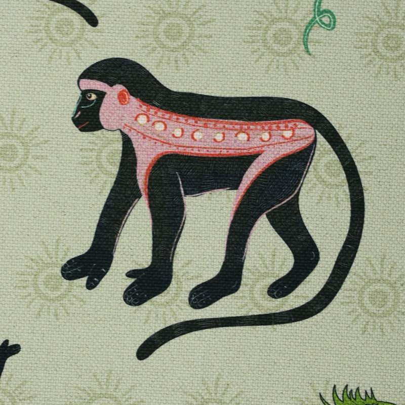 Monkey Palm Heavyweight Linen Fabric, Savannah;Mango