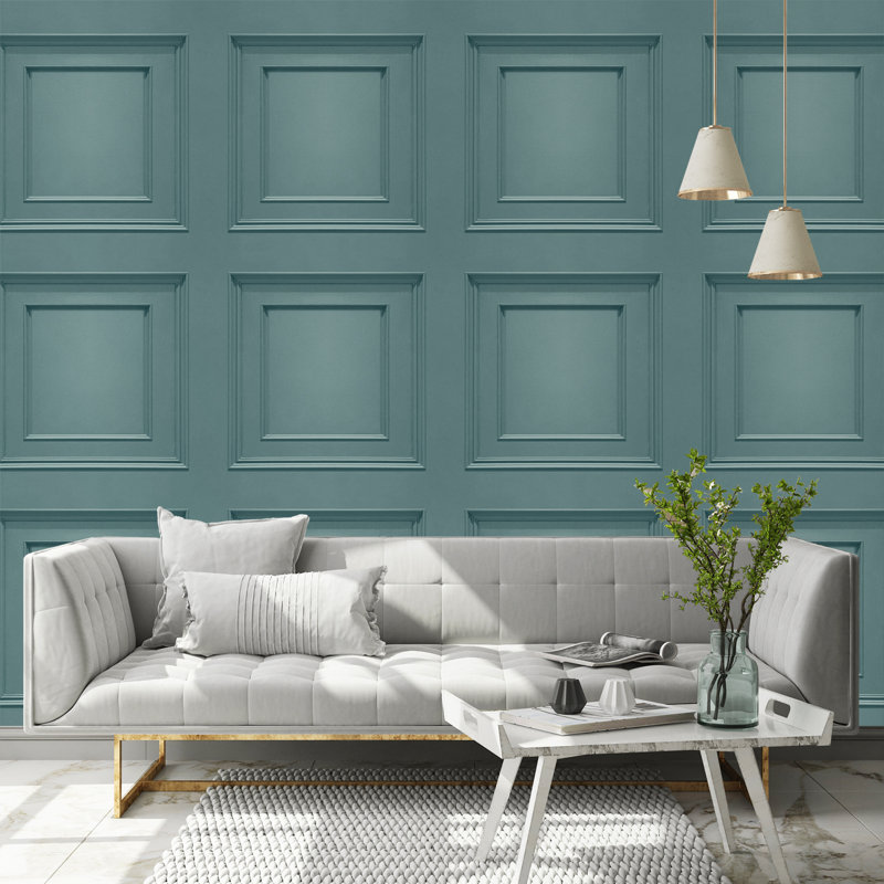 Garrity 10m x 53cm Matte Wallpaper Roll, Teal