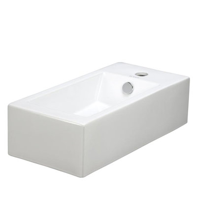 Lavabo de salle de bain mural en céramique avec trop-plein 20 po