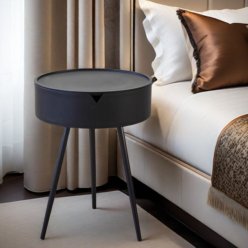 Side Table End Table Living Room Table For Sofa Couch And Bed Small Bedside Tables, Black