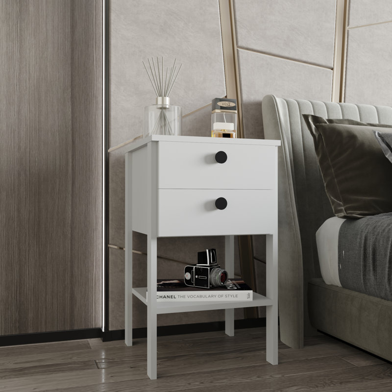 Jaxie 44cm W Manufactured Wood Bedside Table