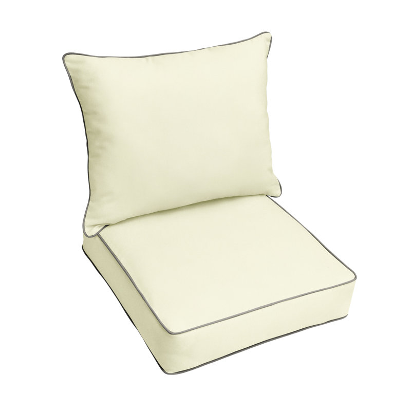 Outdoor 5'' Lounge Chair Seat / Back Cushion, Fresco Natural, 5" H x 23" W x 25" D