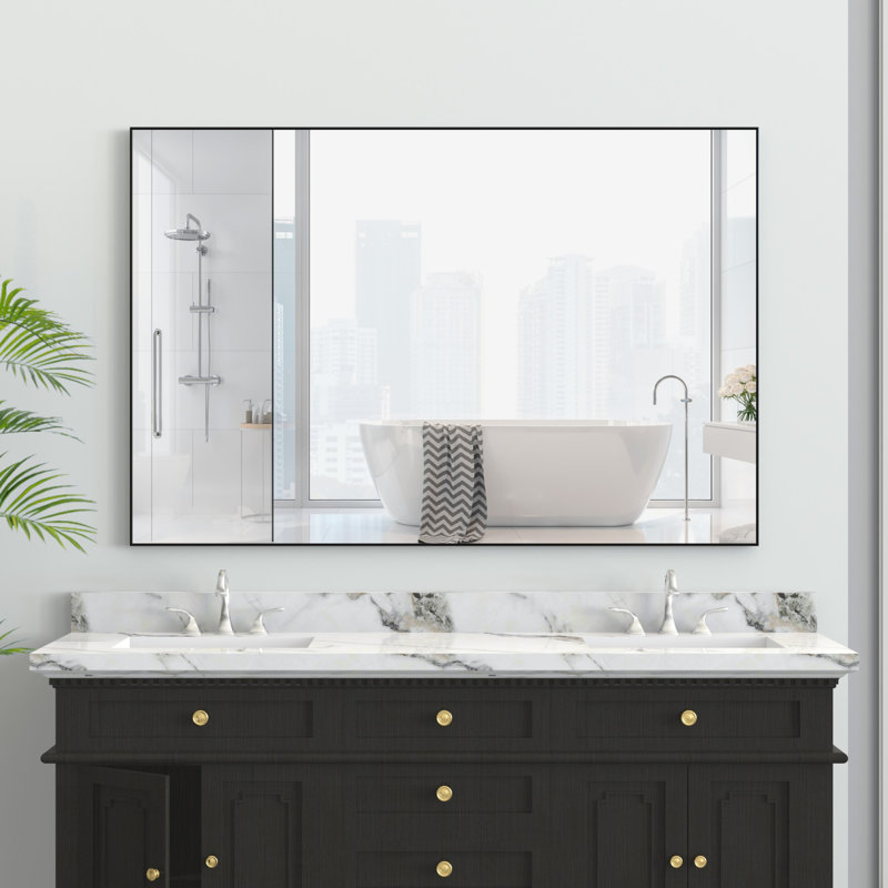 Modern Bathroom Mirror, Black