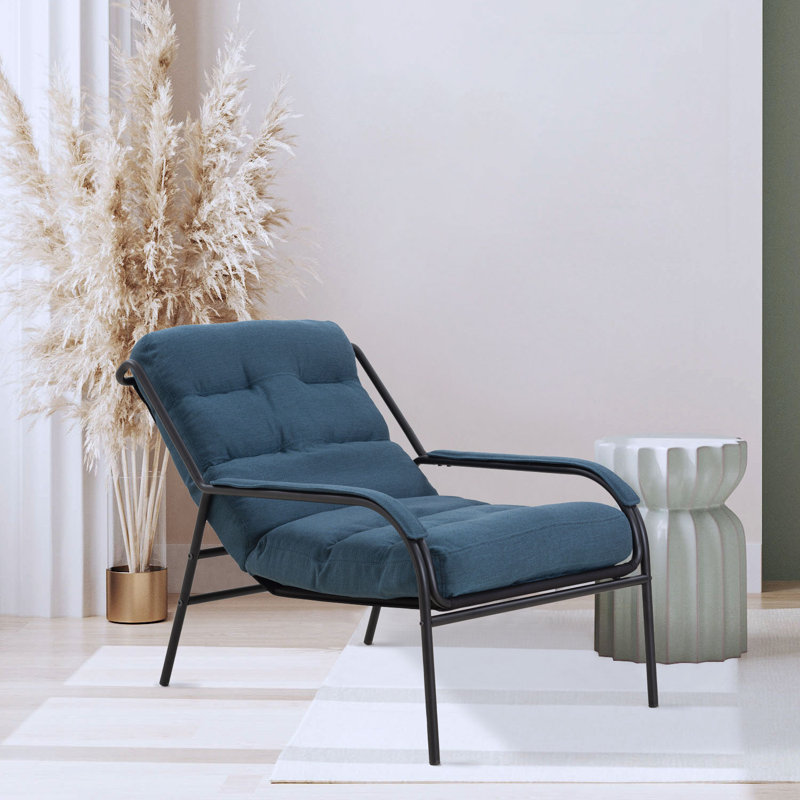 Chaise en tissu, Velours bleu marine