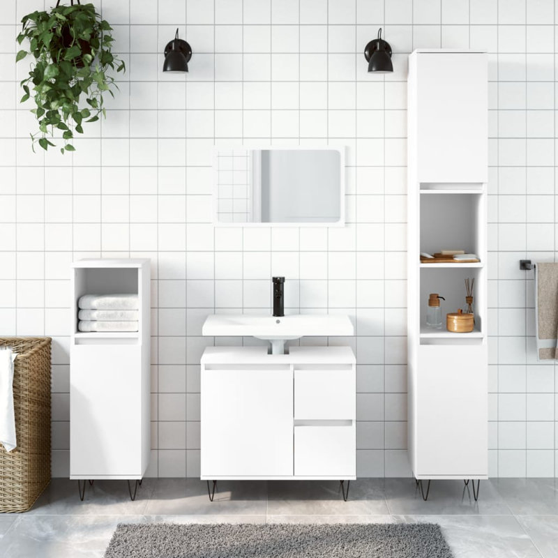 Dudelange Bathroom Storage Furniture Set, White