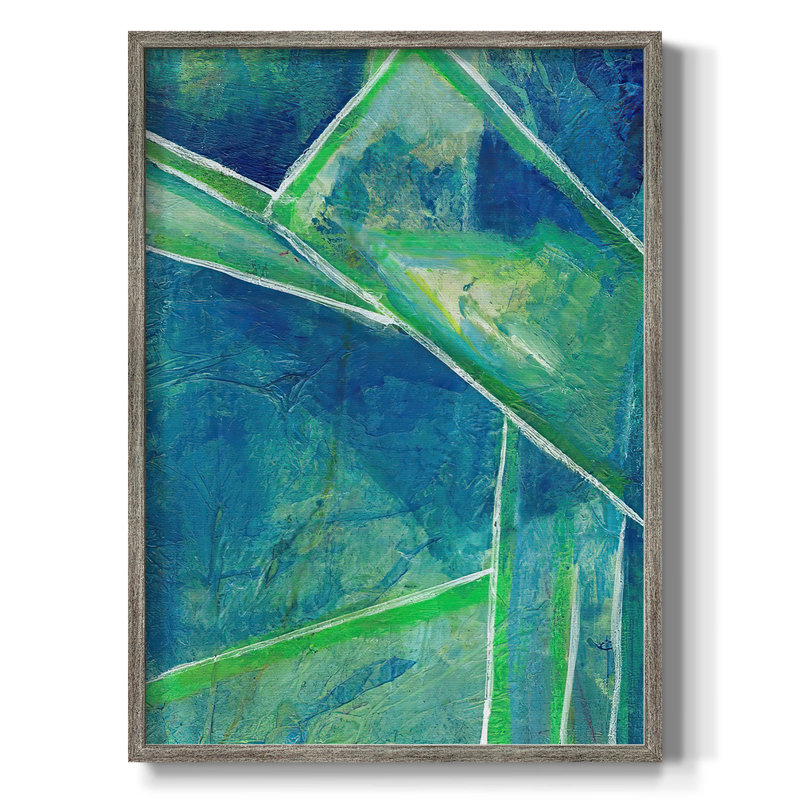 Impression encadrée GeometricInCoolIV - bois massif, H 15 po x l 12 po