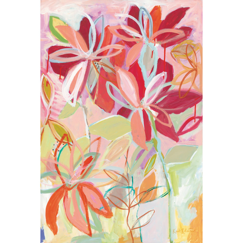 «Strawberry Fields» par Kait Roberts - reproduction, L 12 po x H 18 po, Toile encadrée noire, Non