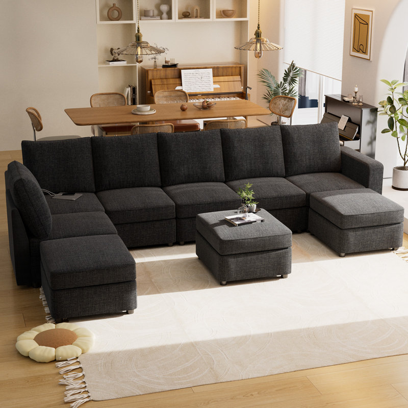Canapé modulaire 9 pièces VINGLI, Polyester gris