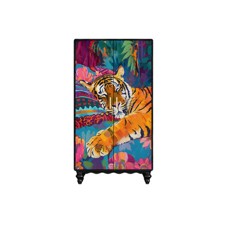 Garde-robe moderne pour chambre double, Noir / Orange