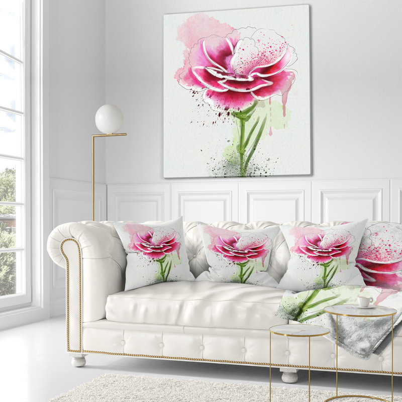 Coussin floral à main, 16 po x 1 po, Coussin décoratif