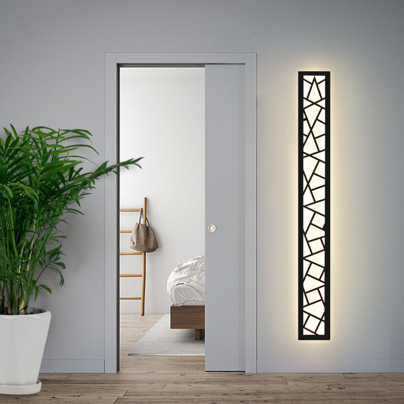Lampe murale d'extérieur en aluminium Sabid, H 39,37 po x l 4,7 po x P 1,9 po