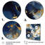 Bleu foncé et or abstrait X - Collages abstraits, impressions sur toile-808429013-808429018