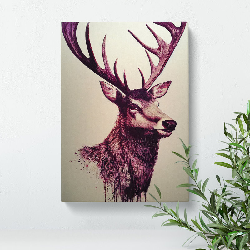 XV1022-4824X Unforgettable Stag - Print, No Matte, Wrapped Canvas, 50cm H x 35cm W