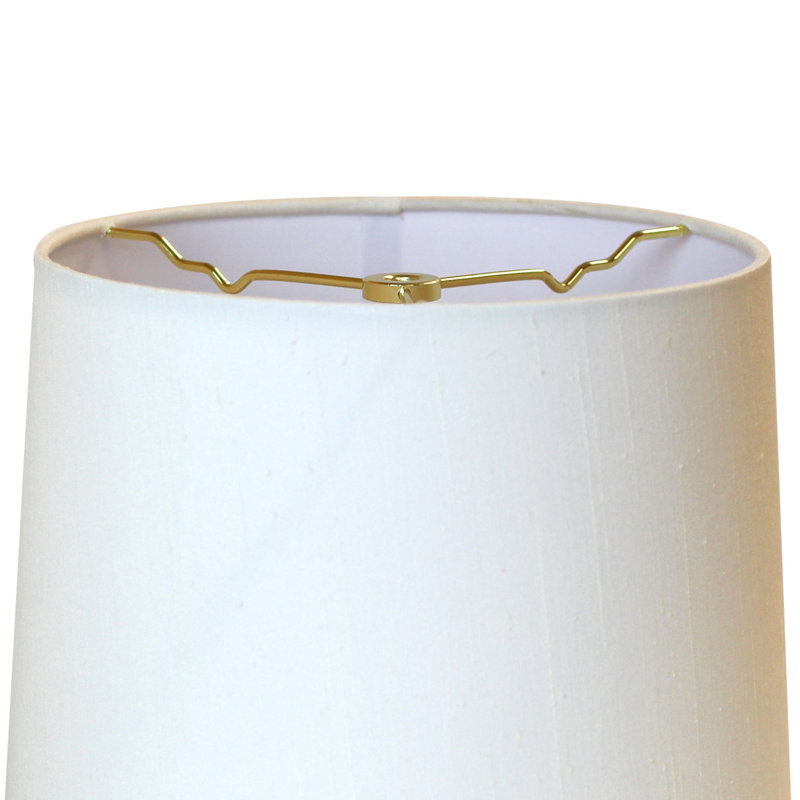 Abat-jour tambour crème en shantung, 17 po, 12 pi H x 18 pi L x 17 pi P