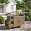 Chariot de cuisine d'extérieur avec plateau en acier inoxydable, support à épices, porte-serviettes et roulettes verrouillables-1358742885