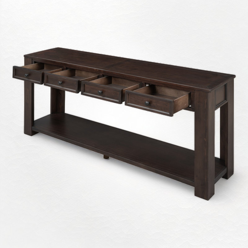 Hagberg Console Table Sofa Table with Storage Drawers and Bottom Shelf for Entryway Hallway,Entryway Table, Brown