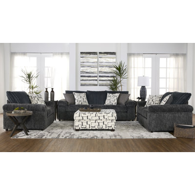 Oliwier Wide Wale Corduroy Living Room 4-Piece Sofa Set, Parchment by Latitude Run