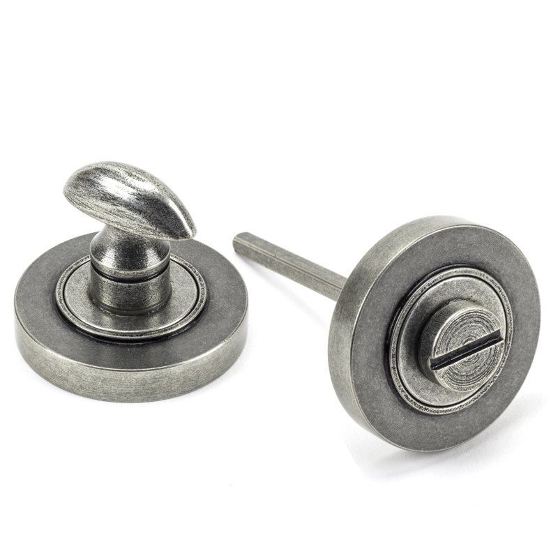 Concealed, Plain Thumbturn 2 Piece Door Accessory Set, Pewter Patina