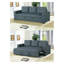 Canapé avec canapé-lit convertible en polyfibre gris-bleu HS00-F6532