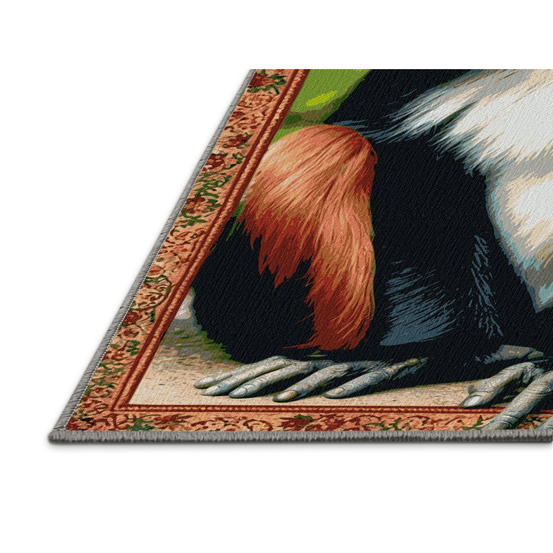  Tapis lavable rouge Colobus, Rectangle de 5 pi x 8 pi