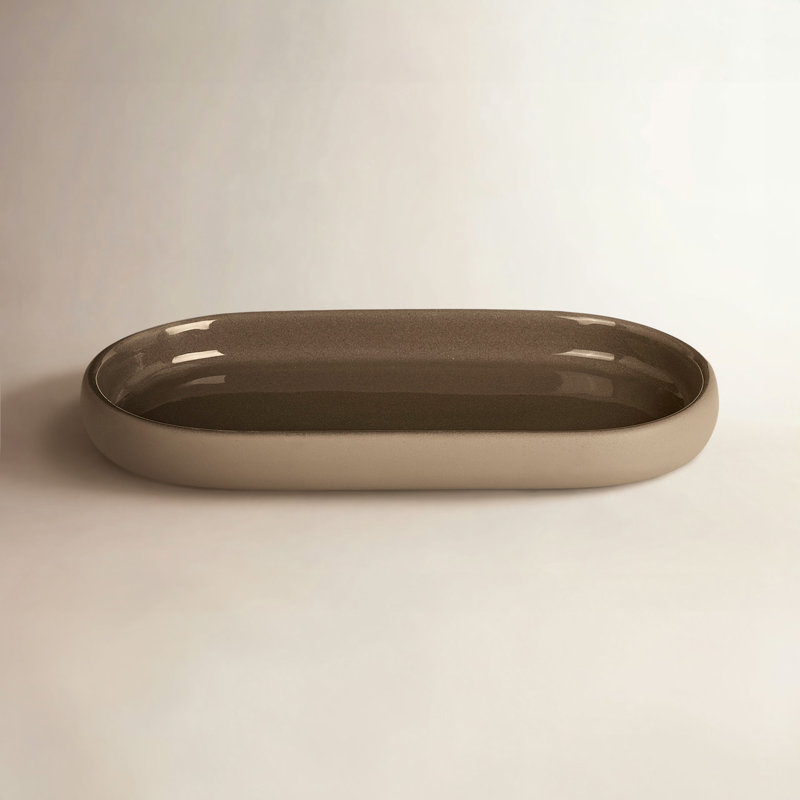 SONO Bathroom Accessory Tray, Silicone Covered Tan