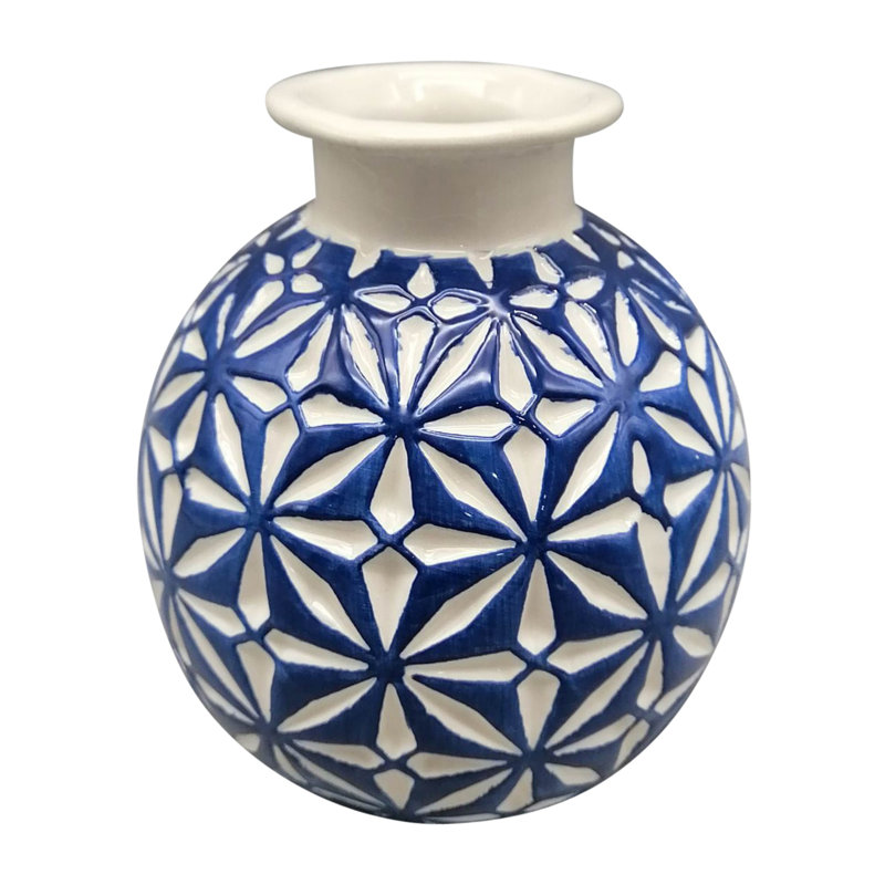 Vase décoratif décoratif en céramique contemporain, Bleu
