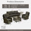 Ensemble de conversation d'extérieur en osier pour 5 personnes Allcot, ensemble de chaises de patio pivotantes avec table basse éclairée et coussins-527759992