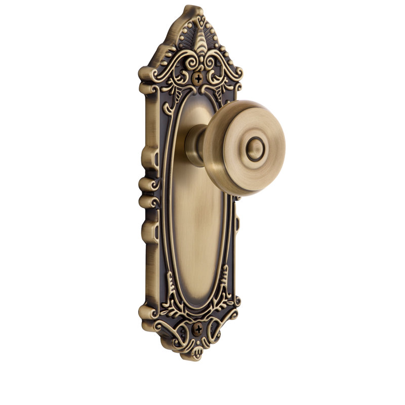 Plaque d'intimité victorienne Grandeur Grande avec bouton de porte, 2 3/4", Laiton rétro