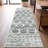 Moroccan Geometric Non Slip Washable Grey Runner Rug-1633036591