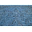 Tapis bleu en laine noué à la main de conception unique 6 pi 8 po x 9 pi 6 po années 1960