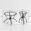 Ensemble de 3 tables basses en verre trempé à surface robuste avec finition noire rustique pour un décor de salon élégant
