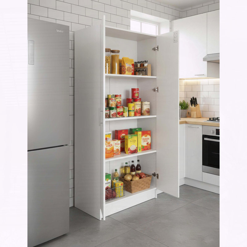 Modex White Multi‑Purpose Utility Storage Cabinet – Vertical Storage with Adjustable Shelves, White