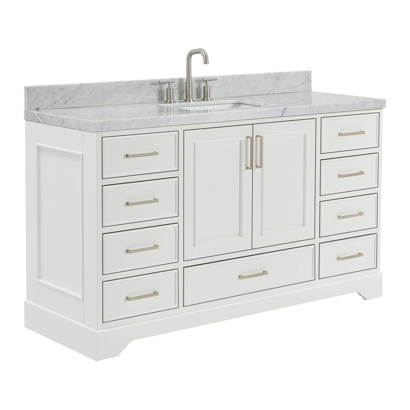 Ensemble de meuble-lavabo simple 61 po Abshire, Blanc