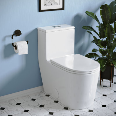 Toilette allongée une pièce à double chasse 1,1 / 1,6 gallon Liberte