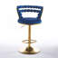 Ensemble de table de bar Modern Gold moderne avec 2 tabourets de bar réglables, table de pub ronde à motif de marbre pour le bar et la cuisine-75943503