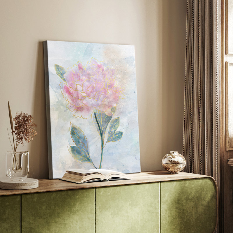 Vitrail pivoine - galerie Cavas sur mesure, H 18 po x l 12 po